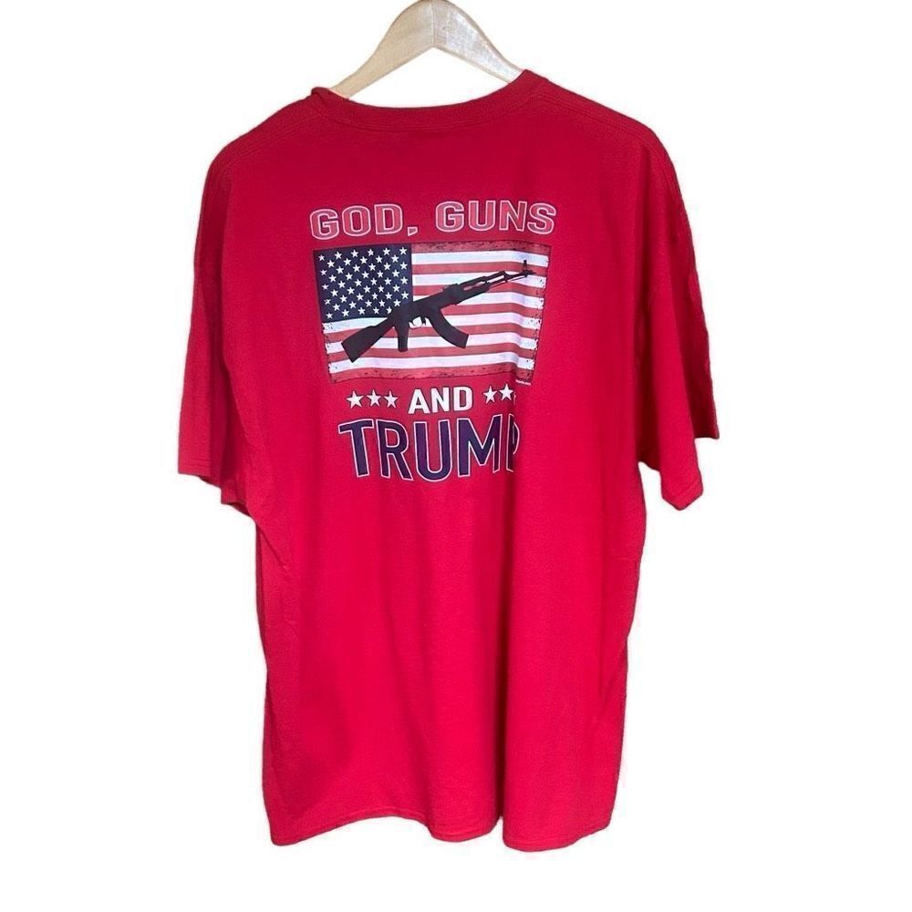 God Guns and TRUMP 2020 XXL (2XL) Red T-Shirt Port and Company